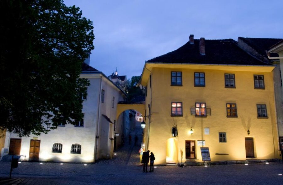 2-Day Transylvania Break From Bucharest - Sighisoara after dark: the UNESCO citadel feels lived-in
