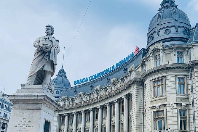 8h Bucharest full-day Tour, Parliament and Top Attraction, Privat - Revolution Square and Old Town (Lipscani): where stories turn into walking