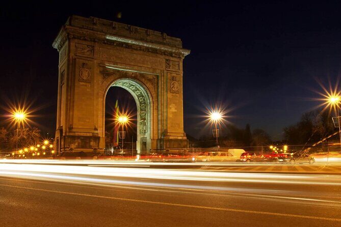 Bucharest Evening Tour and Traditional Dinner - 3 hours - University Square, the National Theatre area, and the InterContinental look