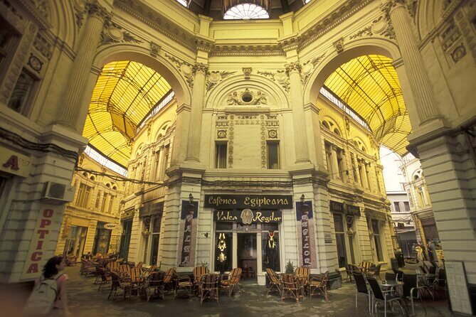 Bucharest one day tour with Parliament Palace and Village Museum - Old Town walking tour: churches, passages, and former bank buildings