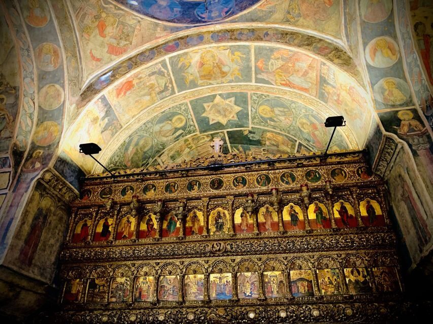 Eastern Orthodox Church Art in Bucharest - Stavropoleos Monastery and the Neo-Baroque Finale Nearby